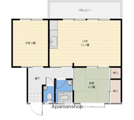 鈴が台 E棟(2LDK/2階)の間取り写真
