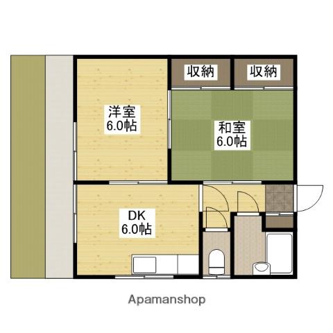 渡部コーポ(2DK/1階)の間取り写真