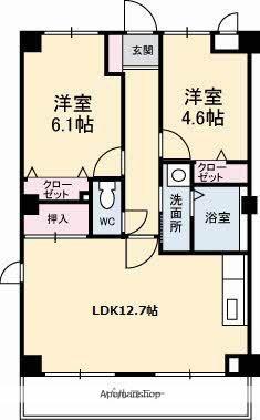 フィネスヒロタ(2LDK/2階)の間取り写真