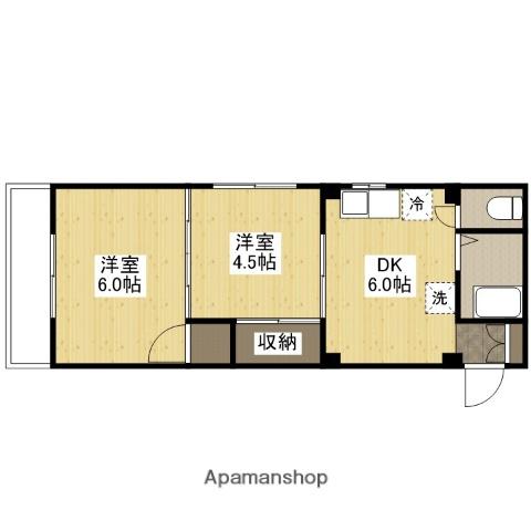 佐々木ビル三篠(2DK/3階)の間取り写真