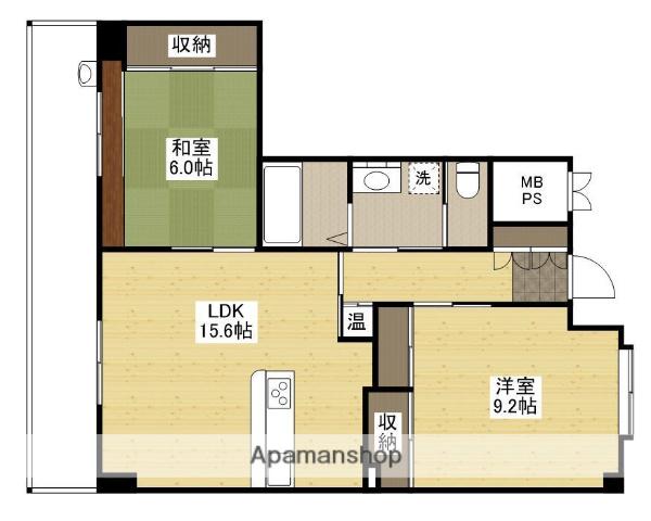 メディオコート大手町(2LDK/9階)の間取り写真