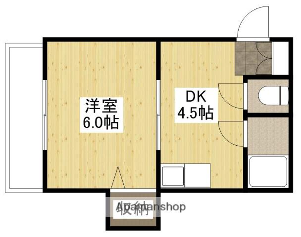 塩本ビル(1DK/4階)の間取り写真