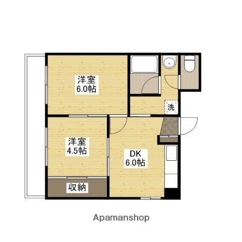 高間ビル(2DK/4階)の間取り写真