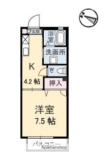 エスペランサ(1K/2階)の間取り写真
