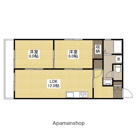 K1ハイム東雲(2LDK/4階)の間取り写真