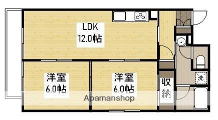 K1ハイム東雲(2LDK/4階)の間取り写真