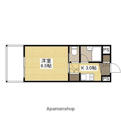 アクアサイドみささ(1K/2階)の間取り写真