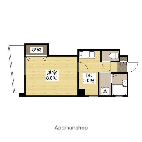 シャルム白島中町(1DK/4階)の間取り写真