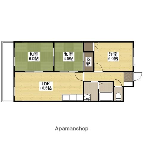 コーポサンシャイン(3LDK/4階)の間取り写真