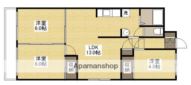 ヘルックワセダ(3LDK/1階)の間取り写真