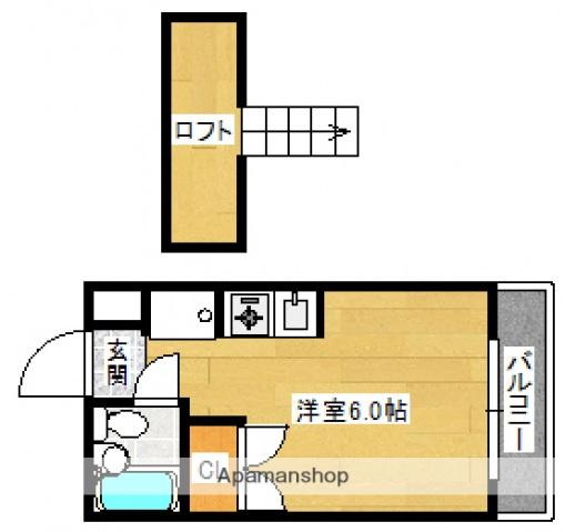 パラドール三筋(ワンルーム/4階)の間取り写真