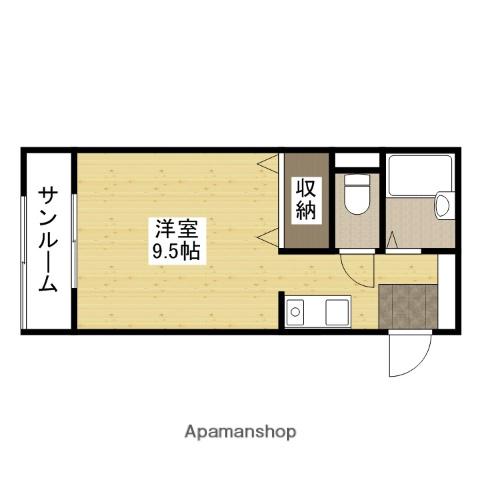 キューブ翠(ワンルーム/1階)の間取り写真