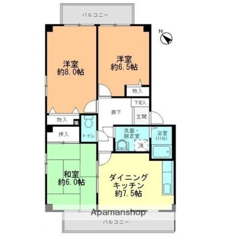 レジデンス馬木(3DK/3階)の間取り写真