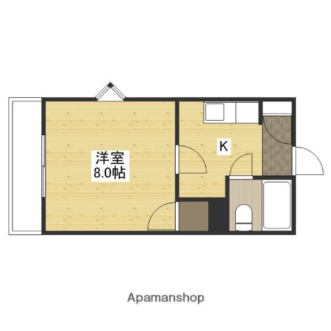 ボヌール中尾(1K/4階)の間取り写真