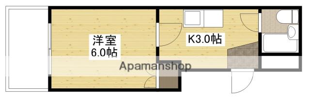 かみむらビル(1K/2階)の間取り写真