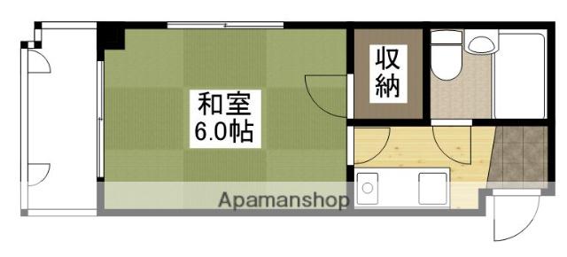 サンライズ矢賀B棟(1K/4階)の間取り写真