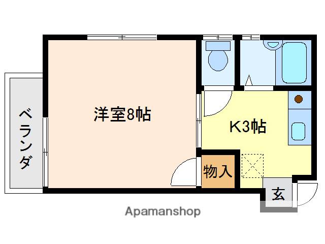 パステルクボ9(1K/2階)の間取り写真