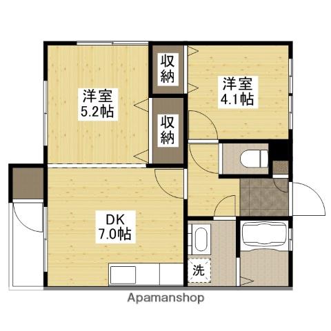 メゾンフレール(2DK/1階)の間取り写真