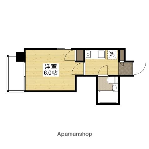 ダイアパレス比治山パークサイド(1K/6階)の間取り写真