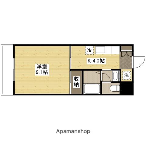 グランヴェルジェ中須Ⅱ(1K/3階)の間取り写真