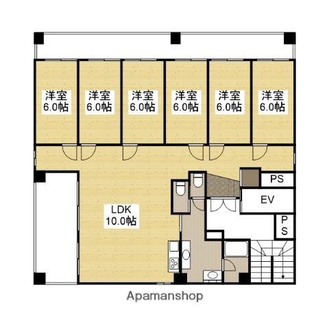 シムラハイコーポ(6LDK/7階)の間取り写真