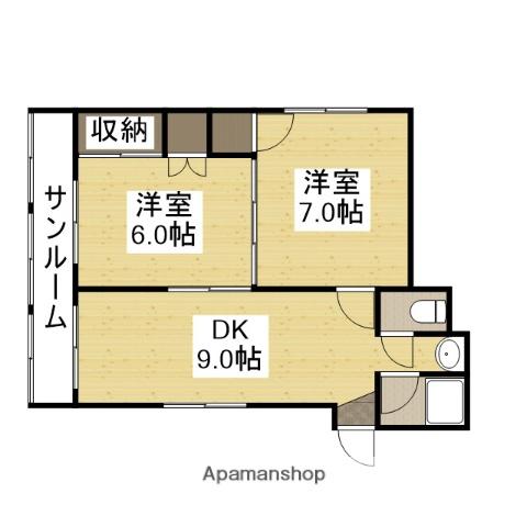 國近ビル(2DK/3階)の間取り写真