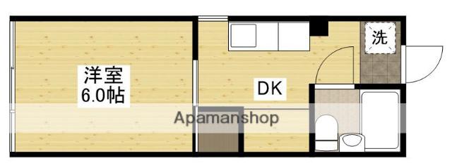 山本ビル(1DK/4階)の間取り写真
