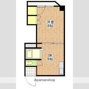 福永ビル(1DK/6階)の間取り写真