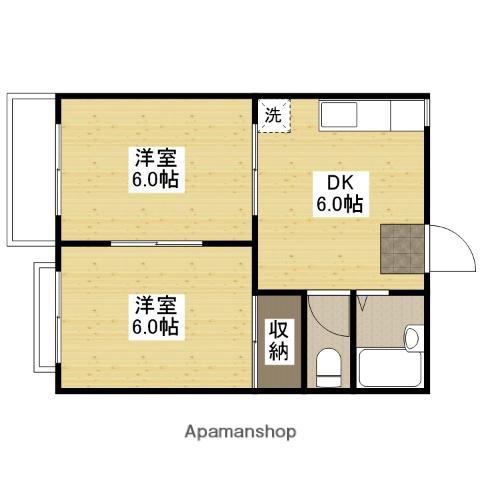 コーポ山根(2DK/2階)の間取り写真