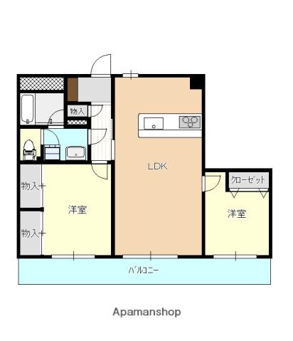 笠坊ビル(2LDK/3階)の間取り写真