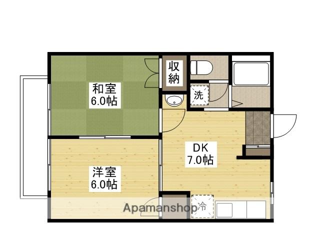 ニューシティSⅡ(2DK/1階)の間取り写真