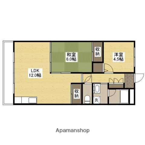 エクセルK1(2LDK/4階)の間取り写真