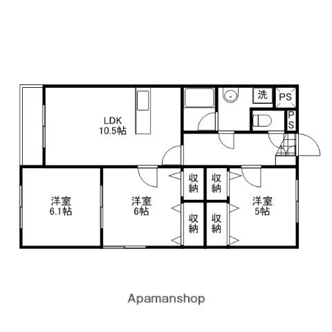 メゾンTAKEDA(3LDK/3階)の間取り写真