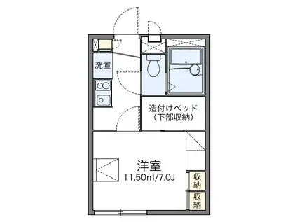 レオパレス温品(1K/2階)の間取り写真