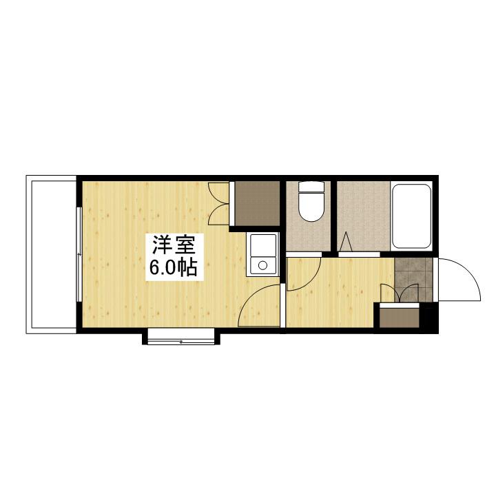 メープル西観音(ワンルーム/5階)の間取り写真