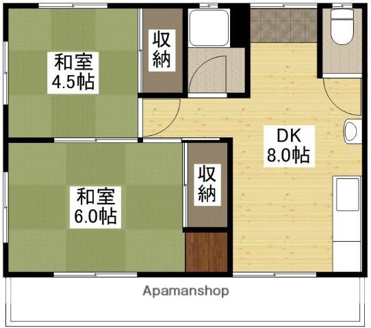 土井アパート(2DK/1階)の間取り写真