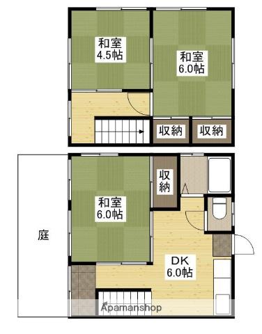 土井借家(3DK)の間取り写真
