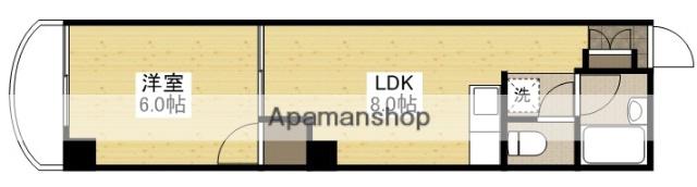 植木ビル(1LDK/2階)の間取り写真