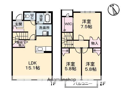 メイプルヒルズ(3LDK)の間取り写真