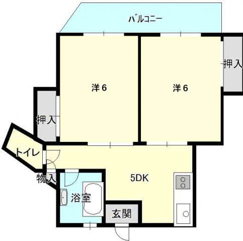 平和ビル(2K/7階)の間取り写真