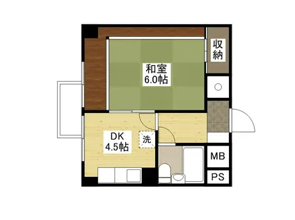 チサンマンション広島(1DK/6階)の間取り写真