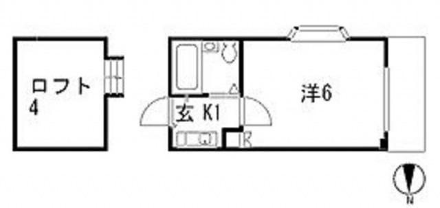 カンターレ坪井(1K/1階)の間取り写真