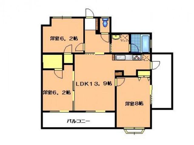 VILLAVERT(3LDK/3階)の間取り写真