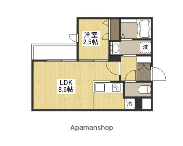 月光府中鹿籠壱番館(1LDK/1階)の間取り写真