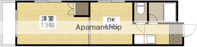 コスモスビルⅡ(1DK/4階)の間取り写真