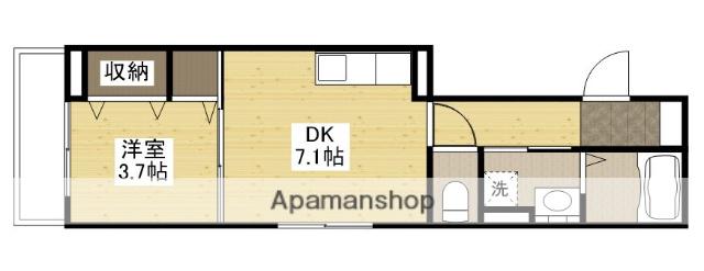 LCREW舟入(1DK/1階)の間取り写真