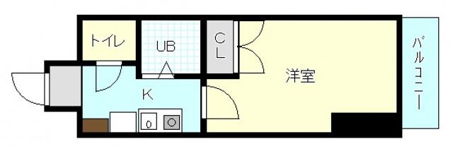 サンドエル東蟹屋(1K/8階)の間取り写真