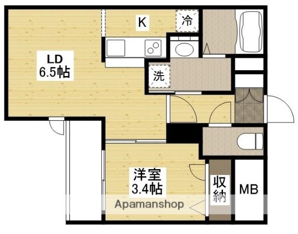 月光南観音弐番館(1LDK/2階)の間取り写真