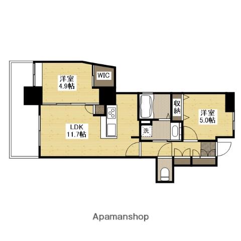 セントヒルズ的場町(2LDK/13階)の間取り写真