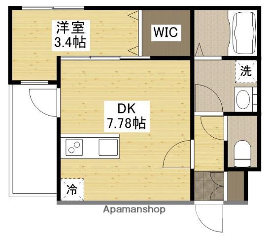 ESPERANZA江波(1DK/3階)の間取り写真